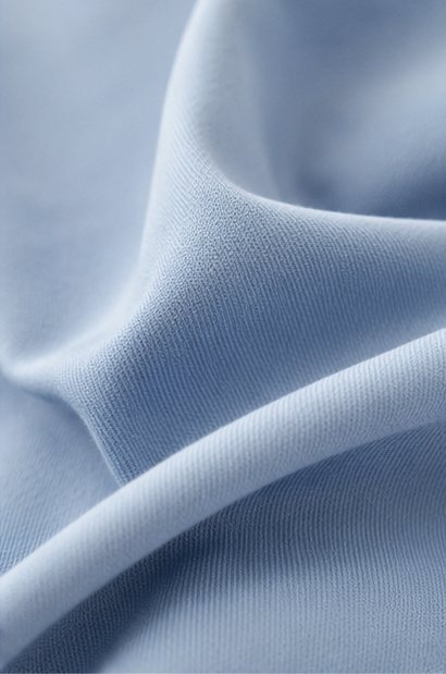 Powder blue fabric draped