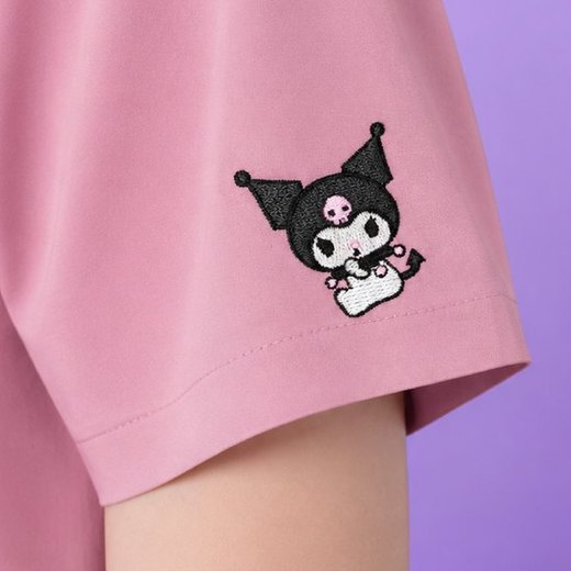 Kuromi sleeve embroidery detail