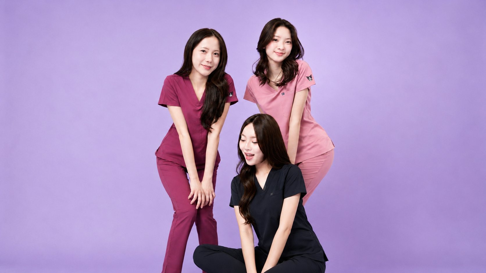 Three women wearing SUB scrubs