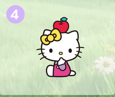 Sleeve embroidery design: Hello Kitty with a apple