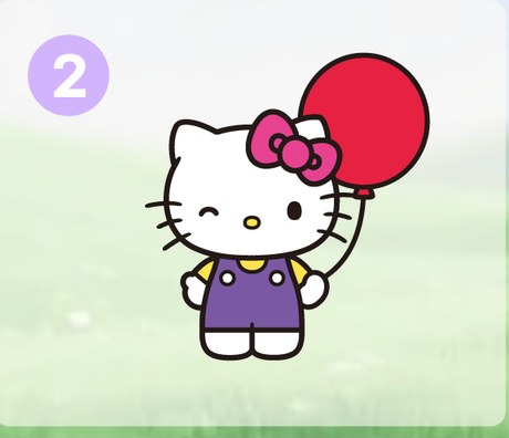 Sleeve embroidery design: Hello Kitty with a balloon