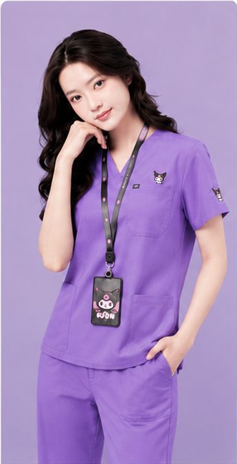 Kuromi Medical Scrub — Lavender Pop