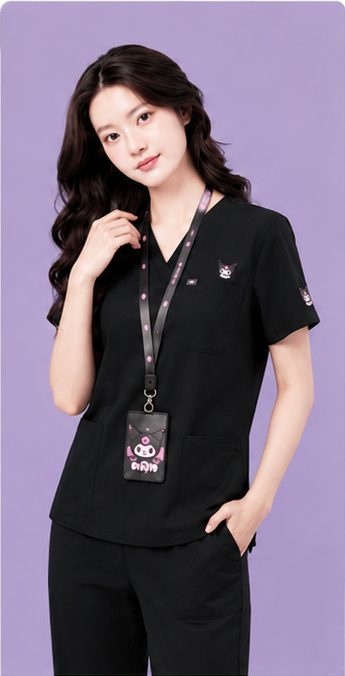 Kuromi Medical Scrub — Midnight Mode